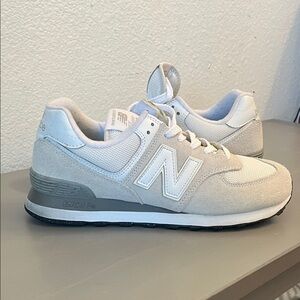 New Balance white and Gray Sneakers 574